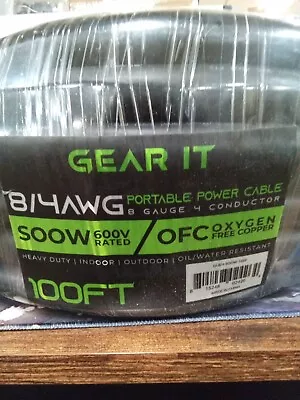 GearIT 8/4 AWG Portable Power Cable 100ft SOOW 600V. 8 Gauge 4 Conductor. 777bp • $435