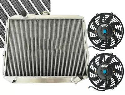 Aluminum Radiator+Fan FOR MITSUBISHI PAJERO/MENTERO L04-G/L041G-L049G V12V-V98W • $285