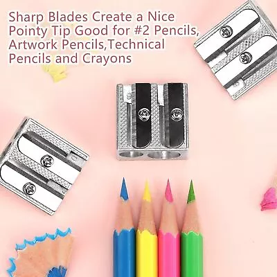 Pencil Sharpener Metal Double Twin Hole Heavy Duty Traditional Classroom GraMN • £4.55