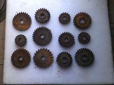 12 Used Horizontal Milling Cutters Industrial Salvage Decorative • £20