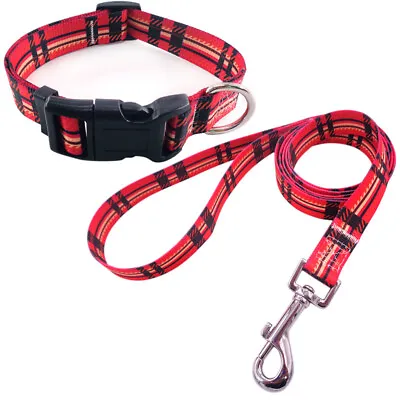 Skin Friendly Dog Puppy Collar & Lead Set Strong Lightweight Nylon Adjustable • £11.58