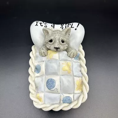 Quarry Critters It's A Girl Cat Kitten Second Nature Design Kitty Figurine • $19