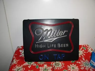 VINT MILLER HIGH LIFE BEER ON THE TAP LIGHT UP SIGN B.O.D.03/07/1984 (VryGd_Exc) • $59.95