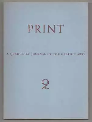 William RUDGE / PRINT QUARTERLY JOURNAL OF THE GRAPHIC ARTS SEPTEMBER #194686 • $51.75
