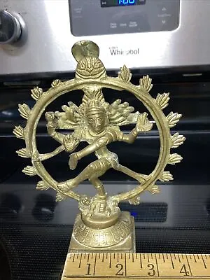 Vintage Brass Nataraja Lord Shiva Hindu  God Of Dance Statue Figurine Sculpture  • $25