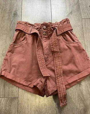 Abercrombie And Fitch High Waisted Shorts Paper Bag Shorts Plum - Pics For Specs • £9.99