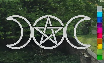 Triple Moon Goddess Pagan Frosted Etch Or Stained Glass Effect Window Sticker • £4.10