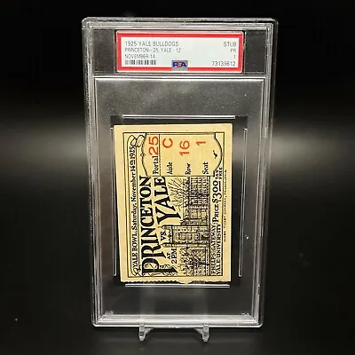 1925 Yale Bowl Ticket - Princeton Vs Yale College Football NCAA Nov 14 - PSA • $60