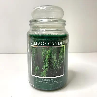 Village Candle Balsam Fir Green Scented Large Apothecary Jar Candle 21.25 Oz NEW • $38