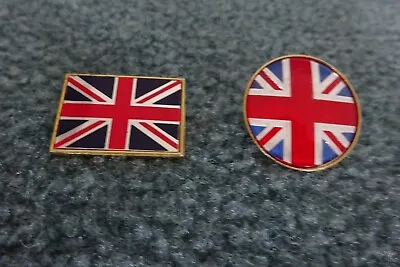 Vintage Union Jack Metal Badges X 2 Circa 1980's Very Good Original Condition. • £7.50