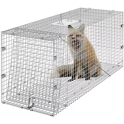 VEVOR Live Animal Cage Trap 42  X 16  X 18  Humane Cat Trap Cats Squirrels Mouse • $65.99