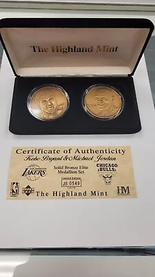 Kobe Bryant/Michael Jordan Solid Bronze Medallion Set With Case And Certificate! • $99.99