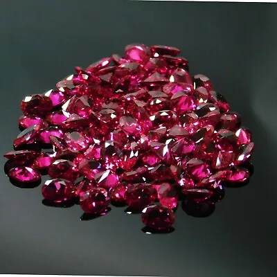 50 Pcs Natural Red Ruby Gemstone Certified Mogok Oval Shape 7 X 5 MM Lot • $24.61
