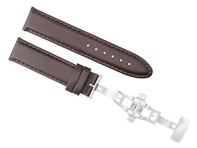 22mm Smooth Leather Strap Band For 42mm Montblanc 4810 Timewalker Clasp D/brown • $34.95