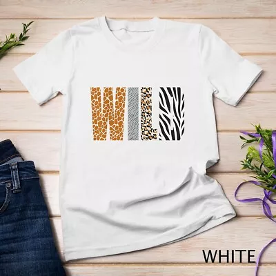 Wild Animal Pattern Giraffe Wolf Leopard Zebra Animal Print Unisex T-shirt • $16.99