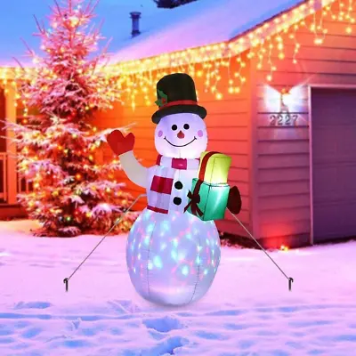 5FT Christmas Inflatable Snowman LED Rotating Light Outdoor Yard Xmas Decoration • $28.99
