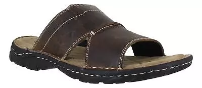 Mens Oakrak Cole Summer Slip On Leather Sandals Sizes 7 To 12 • £19.99