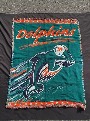 Vintage Miami Dolphins Large Throw Blanket C139 • $59.99