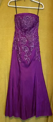 Ignite Evenings By Carol Lin Prom Ball Gown & Shawl Size 8 Purple Corset Back • £16
