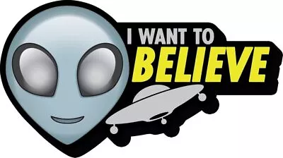 *** I Want To Believe Ufo Alien Funky Chunky Magnet By Aquarius - New *** • $14.99