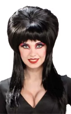 Licensed Deluxe Elvira Vampiress Black Costume Wig Horror Adult Womens Halloween • $28.78