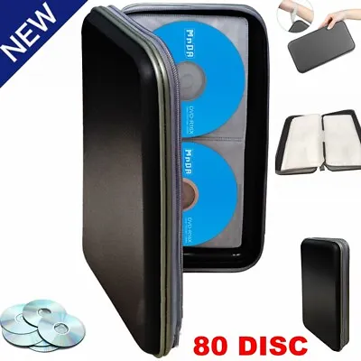 $10.49 • Buy 80 Disc Sleeves CD DVD Carry Case Bag Holder Wallet Storage Ring Binder Book US