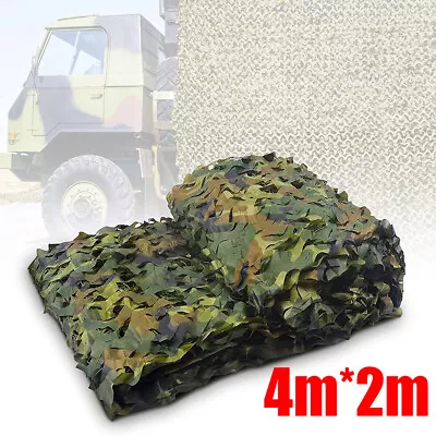 4m Camouflage Net Camo Netting Camping Shooting Hunting Army Hide Woodland Cover • £12.90