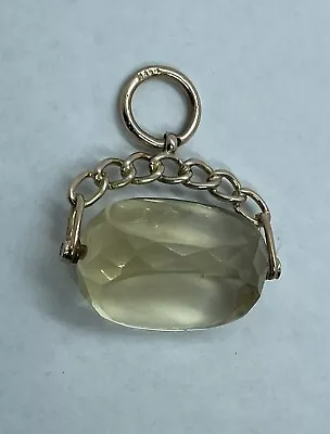 Antique Cairngorm 9CT Gold Citrine Spinner Fob Pendant. 1912 Chester Hallmark. • £195