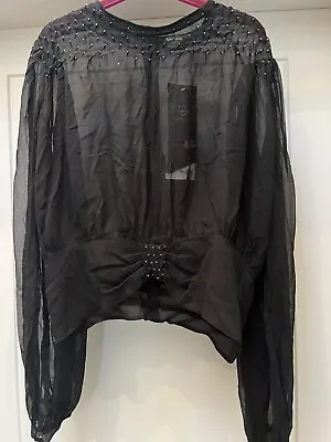 Kate Moss Topshop Detailed Blouse Size 10 Brand New With Tags • £22