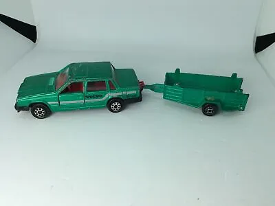 Majorette Green Volvo 760 GLE Sedan & Horse/Cargo Trailer Made In France • $7.99