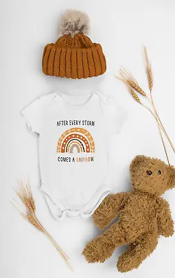 £7.99 • Buy After Every Storm Comes A Rainbow Baby Vest/grow, Cute Rainbow Baby Shower Gift 