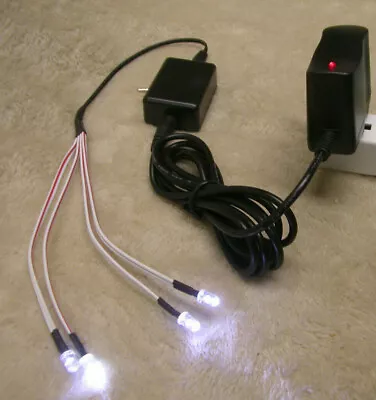 LED Set - 3 LED Set Plus 5 VDC Wall Transformer &On/Off Switch-110 V AC Input • $5.95