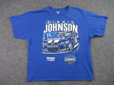 Jimmie Johnson Shirt Adult 2XL Blue Short Sleeve Crew Neck NASCAR Racing #48 Men • $14.25