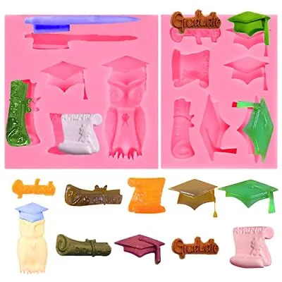 $5.41 • Buy 2 Pack Graduation Silicone Chocolate Molds - Soft Candy Molds Creative Gradua...
