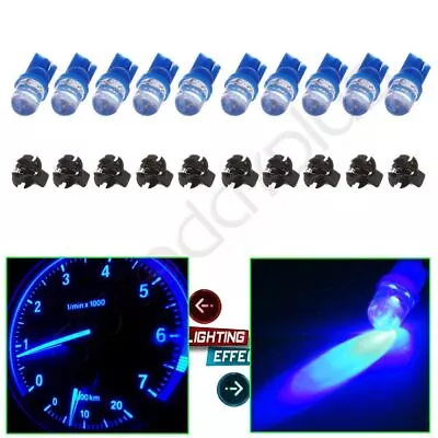 10pcs Blue T10 Car Bulb Instrument Panel Cluster Dash Light W/ Twist Lock Socket • $8.83