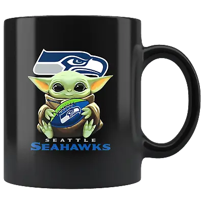 Seattle SEAHAWKS Baby Yoda Star Wars Cute Yoda SEAHAWKS Funny Yoda Coffee Mug • $19.98