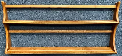 Ercol Windsor Solid Elm Hanging Plate Rack Shelves Model 268 In Light Finish • £125