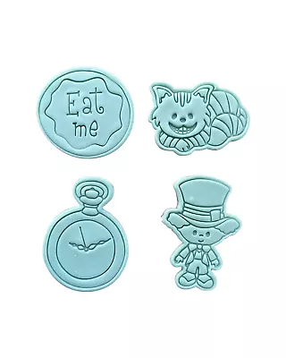 Alice In Wonderland Elements Cookie Cutter Stamp Key Cheshire Clock Mushroom Pot • $10.43