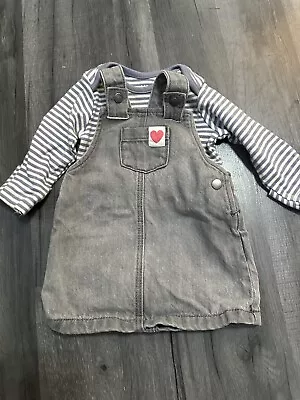 Baby Girl’s 0-3 Months Marks & Spencer Denim Dress & Vest Outfit Set • £0.99
