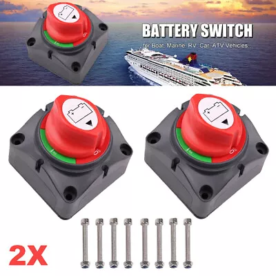 2Pcs Battery Switch Isolator Cut Off Kill Knob Camper Marine Boat Truck 12V/24V • £16.99