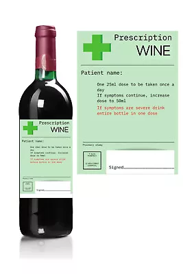 £2.69 • Buy Wine Prescription Bottle Label Christmas Funny Novelty Joke Rude
