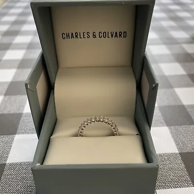 14K White Gold 3.00 Ct Moissanite Forever One Eternity Ring - Charles & Colvard • $999