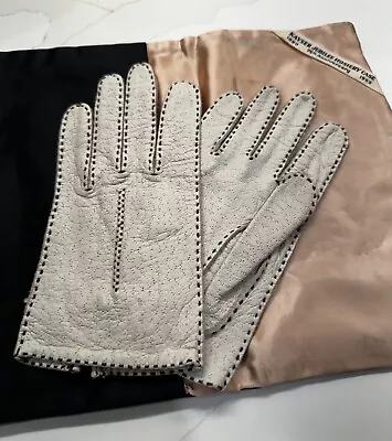 1950s White Leather Gloves In Silk Stocking Holder - Kayser Jubilee Hosiery Case • $0.99