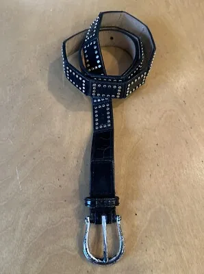 Michael Kors Black Leather Studded Belt - Size Medium • $19.50