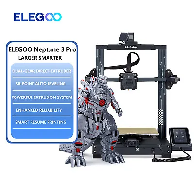 $351.99 • Buy ELEGOO Neptune 3 Pro 3D Printer FDM DIY Kit 36-Point Auto Leveling BIG SIZE