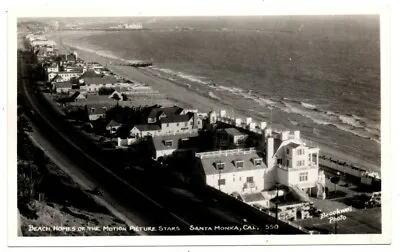 CA California Los Angeles Santa Monica Movie Stars Beach Homes Postcard RPPC • $7.50