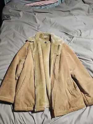 Men's Real Suede Leather With A Faux Sherpa Lined Jacket Coat Size XL  • $65