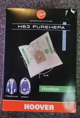 Genuine Hoover H63  Vacuum Cleaner Purehepa Dust Bags (pack Of 4)  35600536 • £10