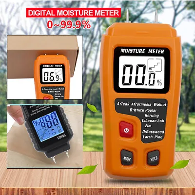 LCD Damp Meter Digital Moisture Detector Wood Humidity Caravan Tester Tool • £9.77