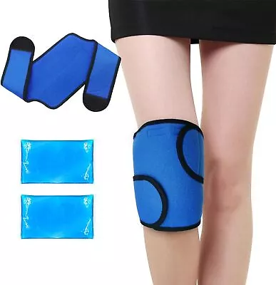 Knee Ice Pack Wrap Reusable Ice Pack For Pain Relief Surgery Hot Cold Therapy • £15.90